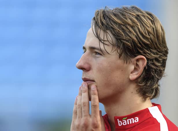 OSLO, NORWAY - SEPTEMBER 04: Sander Berge of Norway looks on during training session at Ullevaal Stadion on September 4, 2018 in Oslo, Norway. (Photo by Trond Tandberg/Getty Images)