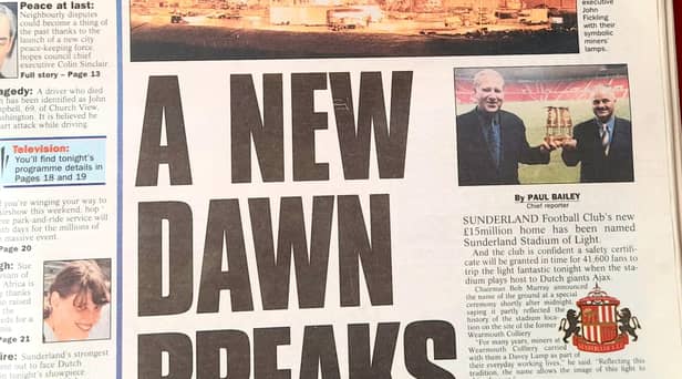 The Echo's headline on the naming of the stadium on July 30, 1997.