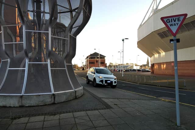Sunderland Aquatic Centre shared this photo as it urged people to not park on the double yellow lines outside its entrance.
