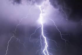 A weather warning has been issued for thunderstorms and lightning.