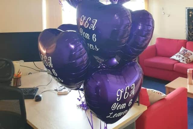 Pupils were given balloons to celebrate their time at the school.