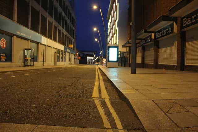 Another image of a silent Sunderland city centre during lockdown.
