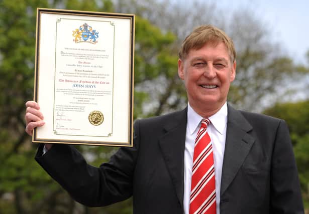 John Hays after being honoured as a Freeman of the City of Sunderland