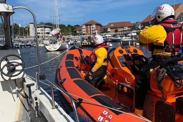 The RNLI crew towed the "stricken" vessel back to it's moorings in Sunderland Marina.