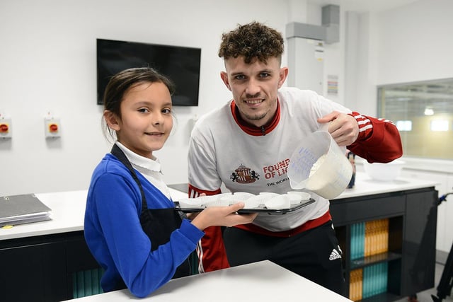 Back to 2020 when Sunderland AFC defender Tom Flanagan topped up the cupcakes with Alasia Turner during the EFL Day of Action held at the Beacon of Light. Cupcake Day is with us on August 17.