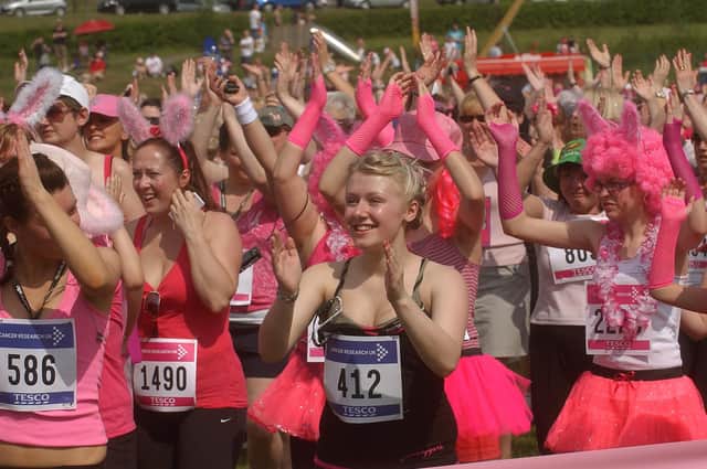 Runners warming up for the 2011 Race for Life at Herrington Country Park.