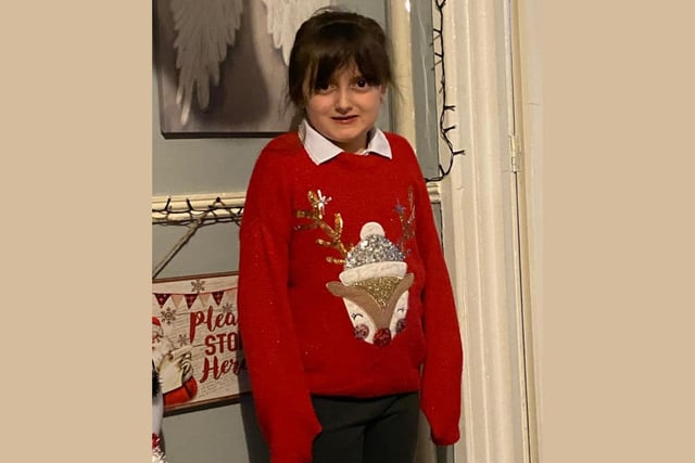 Lily bringing a bit of magic and sparkle to proceedings with her glittery reindeer jumper.