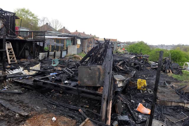 The loft was completely destroyed and 220 pigeons are believed dead following the suspected arson attack.
