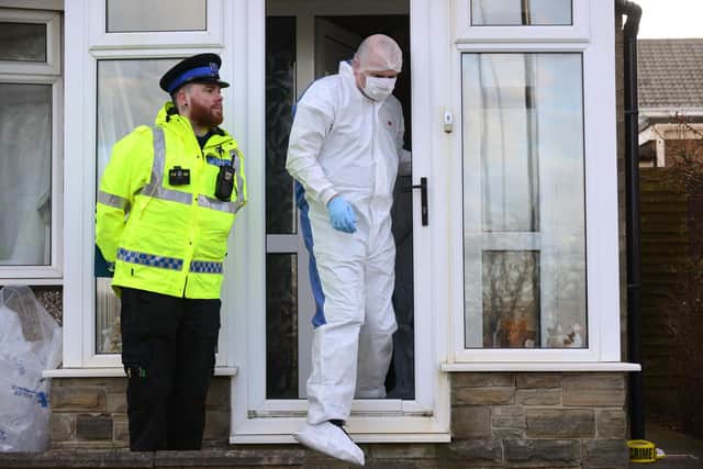 Forensic team at Satley Gardens, Tunstall, on Wednesday, February 26