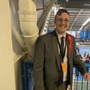 Re-elected Sunderland city councillor Michael Mordey at the May 2022 election count.