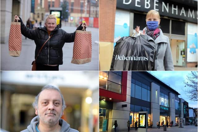 Shoppers headed to Sunderland city centre early on the first day they opened after lockdown.