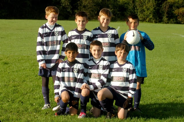 Washington AFC Wildcats line up for their photocall. Recognise anyone?