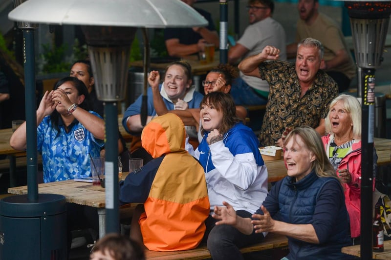 Fans enjoying the match at STACK Seaburn as England defeat Columbia 2-1 in the World Cup semi-final. Pictures by North News and Pictures.:Fans enjoying the match as England defeat Colombia 2-1 in the World Cup semi-final. Pictures by North News and Pictures.