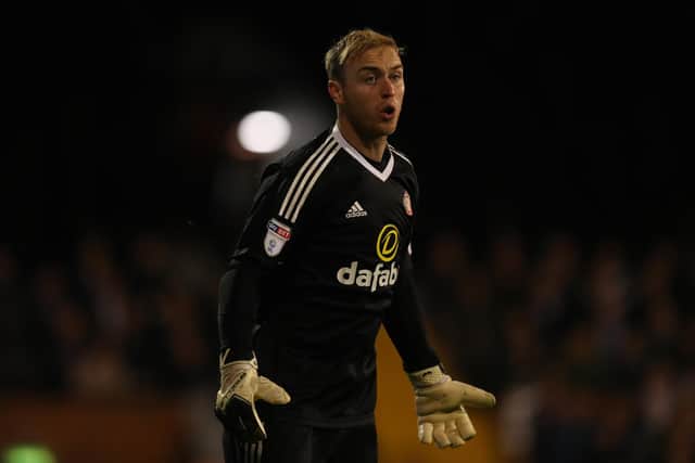 LONDON, ENGLAND - APRIL 27: Jason Steele of Sunderland during the Sky Bet Championship match between Fulham and Sunderland at Craven Cottage on April 27, 2018 in London, England. (Photo by Catherine Ivill/Getty Images) 