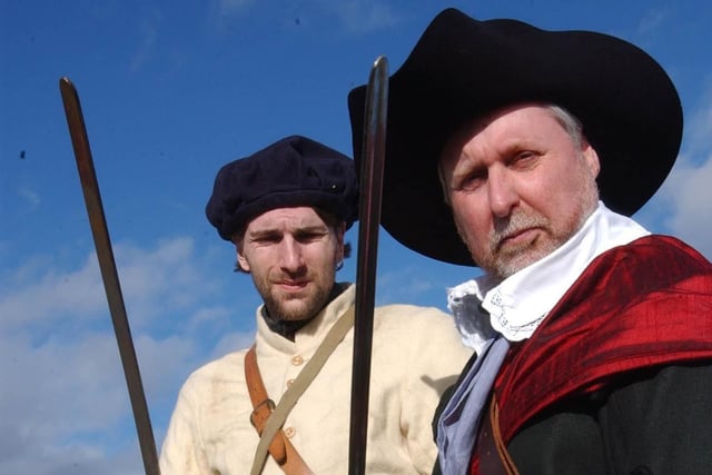 Alex Hadfield and Ralph Watson were doing a great job as they re-enacted the Civil War in the park in 2003.