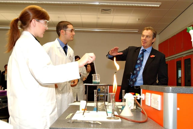 Prime Minister Tony Blair met students at the new science facilities at Framwellgate School in Durham in 2005. Were you there?