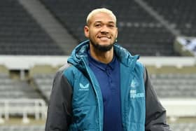 Joelinton, of Newcastle United, pictured prior to the Carabao Cup Quarter Final match between Newcastle United and Leicester City at St James' Park on January 10. Picture: Stu Forster/Getty Images.
