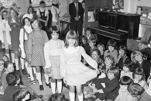 Dressmaking class pupils of Chester Road Junior School held a mannequin parade in 1974.