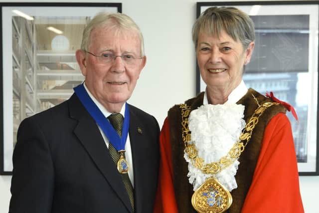 Mayor Of Sunderland Councillor Dorothy Trueman with husband and Consort councillor Harry Trueman 2023/24