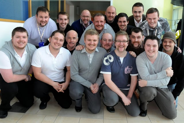 Workers from EDF Energy on Doxford International Business Park, who grew moustaches for the Movember appeal in 2011.
