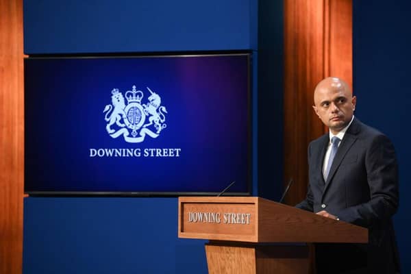 Britain's Health Secretary Sajid Javid is due to give a Downing Street press conference from 5pm on Wednesday, October 20. Picture: Toby Melville-WPA Pool/Getty Images.