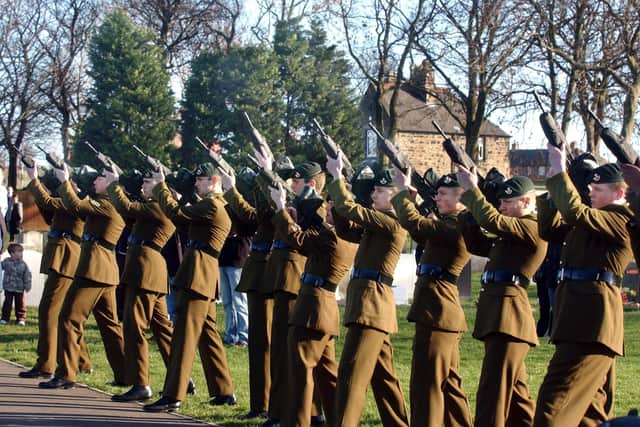 The funeral of Private Michael Tench in 2007. Janice will be buried with her son
