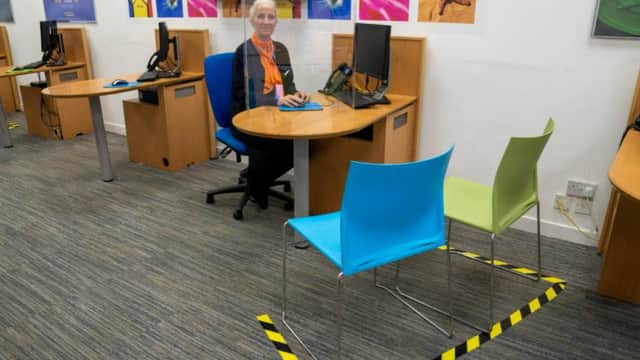 Customers will be seated a safe distance away from staff when they come into a Hays Travel branch.