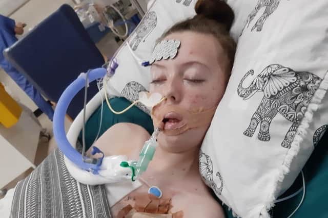 Kayleigh in 2019 when she was waiting for a heart transplant.