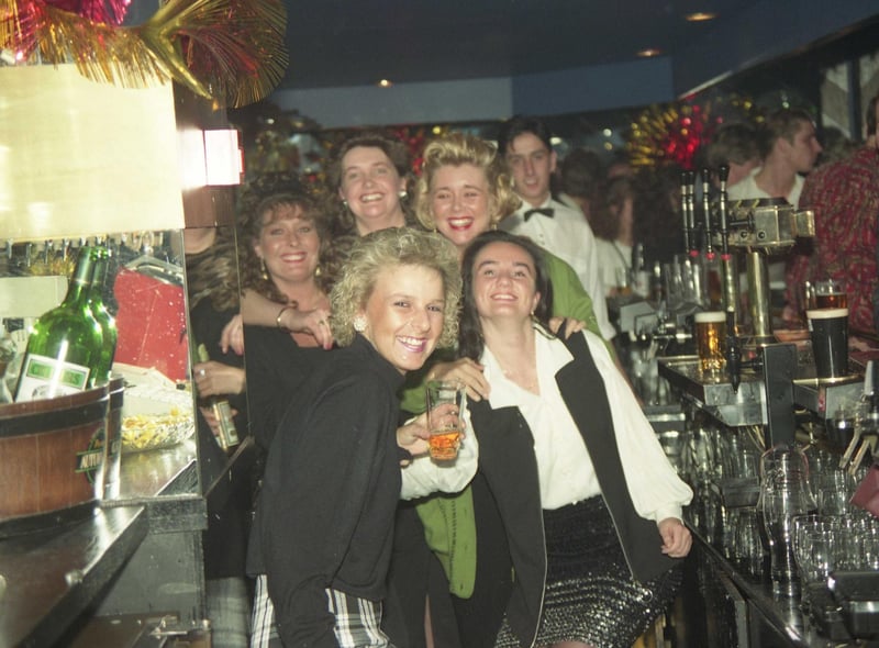 A busy night in Finos Nightclub in 1992.