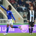 Leicester City's English midfielder Hamza Choudhury celebrates after scoring their third goal against Newcastle United on January 1, 2020.  (Photo by LINDSEY PARNABY/AFP via Getty Images)