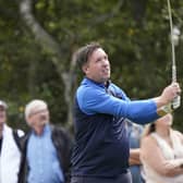 FORMBY, ENGLAND - AUGUST 25: Former footballer Robbie Fowler in action during Day One of the Staysure PGA Seniors Championship 2022 at Formby Golf Club on August 25, 2022 in Formby, England. (Photo by Phil Inglis/Getty Images)