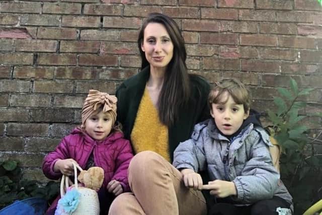 Georgiana Glavan with Eva, 2, and Eric, 5. The family were one of those to benefit from the We Care at Christmas appeal.
