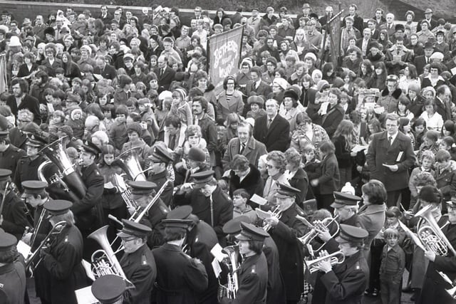 A big turn out in Sunderland as members of the community came together in recognition of the Good Friday Parade. This picture dates back to April 1976.