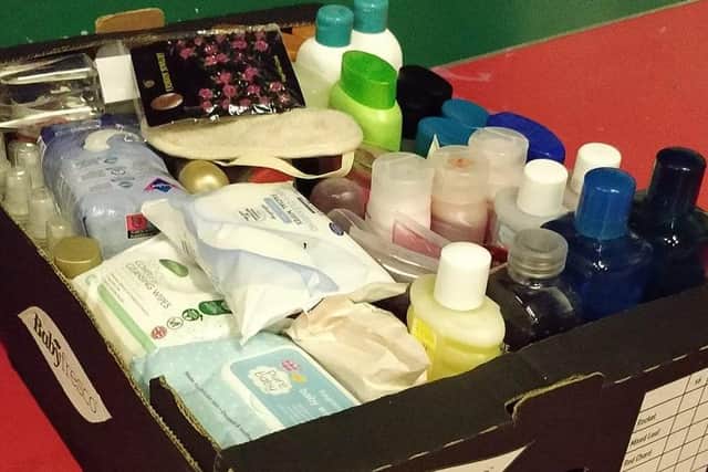 One of the pamper hampers created for women who have been the victims of domestic abuse.