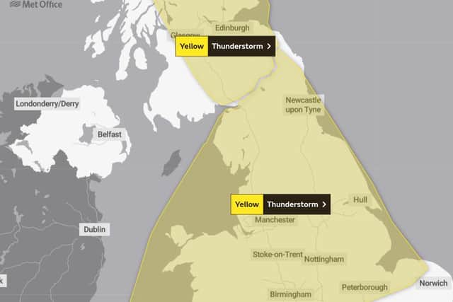 Heavy rain and thunderstorms warning for the North East as Met Office ...