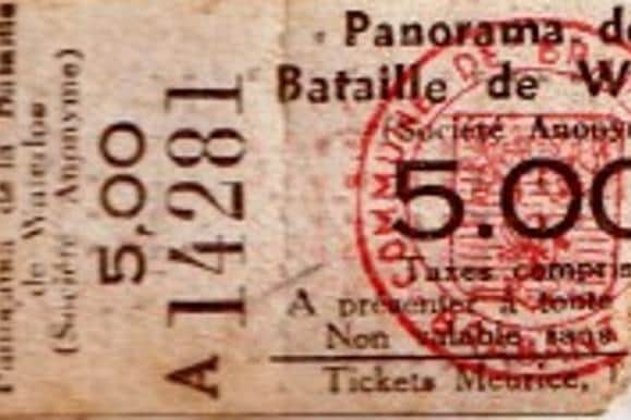 Ian's ticket to see the Panorama of Waterloo.