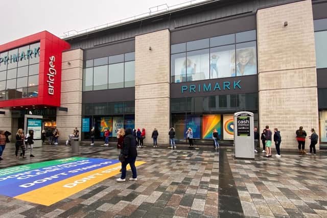 Queues outside Primark as non-essential shops reopen in Sunderland.