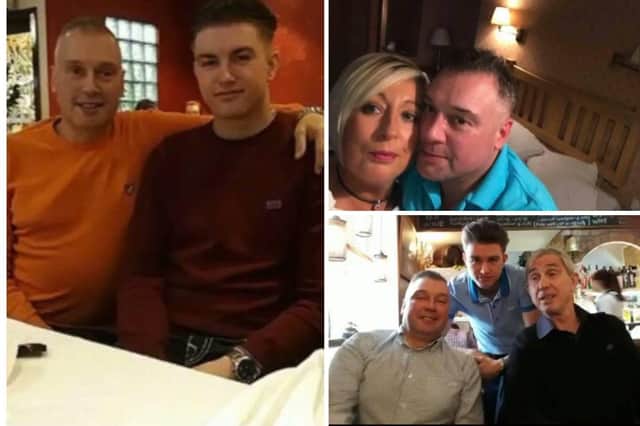 Chris pictured with son Ben, dad Raymond Kirby and partner Paula Dawson