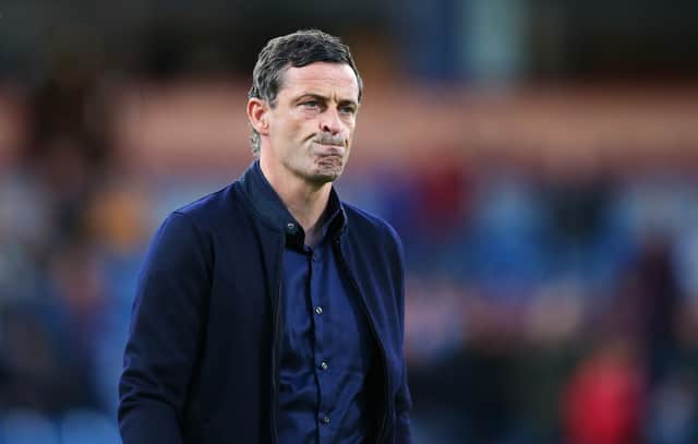BURNLEY, ENGLAND - AUGUST 28: Jack Ross, Manager of Sunderland AFC looks on prior to the Carabao Cup Second Round match between Burnley and Sunderland at Turf Moor on August 28, 2019 in Burnley, England. (Photo by Jan Kruger/Getty Images)