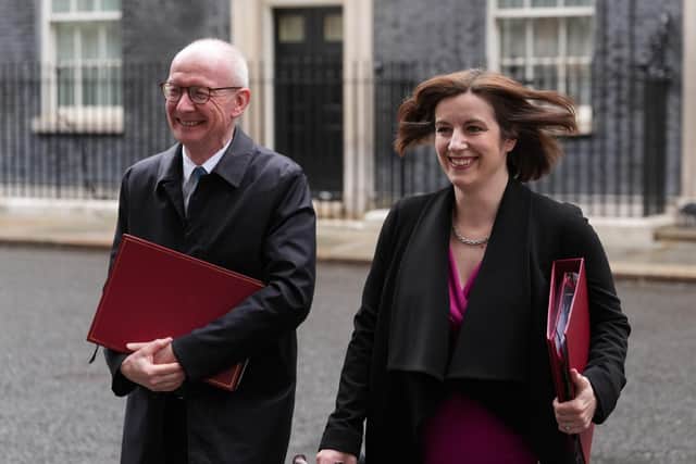 Education Secretary Bridget Phillipson and Work and Pensions Secretary Pat McFadden after a Cabinet meeting in Downing Street on Tuesday. Photo by Maja Smiejkowska/PA Wire