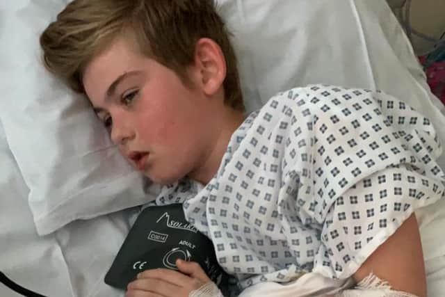 Charlie McPherson, 10, as he was treated for PIMS-TS in the RVI.