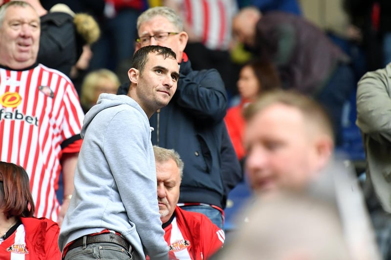 Sunderland fans in action away at Preston North End as Tony Mowbray's side secured their place in the play-off with a 3-0 win at Deepdale.