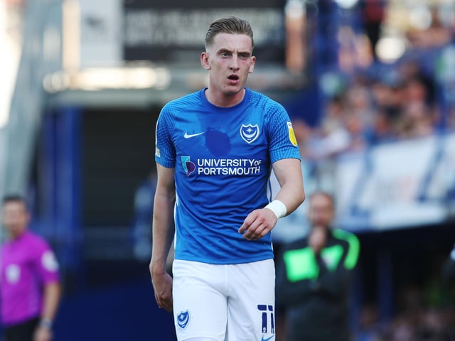 Curtis booked on 24 minutes after a foul midway into the Pompey half.