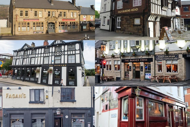 1. The Friendship, Stocksbridge, 2. The Old Queens Head, city centre, 3. The Howard, city centre, 4. Banner Cross, Ecclesall, 5. Fagan's, city centre, 6. Red Deer, city centre.