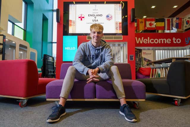 University of Sunderland Sports Journalism student Ryan O’Hara, from Pennsylvania, is looking forward to his country's World Cup fixture against England on Friday. Picture: David James Wood.