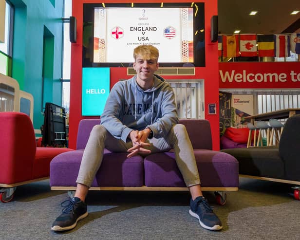 University of Sunderland Sports Journalism student Ryan O’Hara, from Pennsylvania, is looking forward to his country's World Cup fixture against England on Friday. Picture: David James Wood.