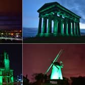 Landmarks in Sunderland turned green in tribute to carers and other key workers.