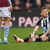 Kieran Trippier down injured against Aston Villa.