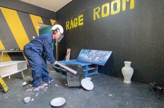 The 'rage room' is described as the perfect place to vent frustration.
