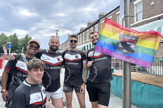 The only inclusive LGBT+ Rugby team in the North East, Newcastle Ravens, enjoying the festival.